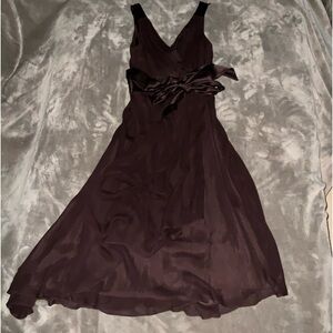 Y2K Vintage Silk Fit & Flare Brown A Line Dress SZ 12